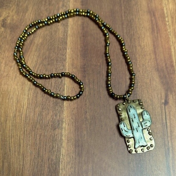 Desert Cactus Seed Bead Necklace - Picture 6 of 7